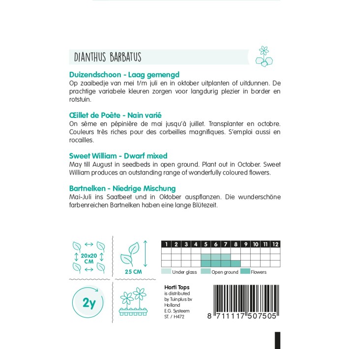 Horti Tops® Oeillet de Poète double nain varié