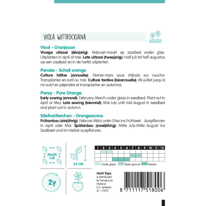 Horti Tops® Viola Wittr. Swiss Giants Pure Orange