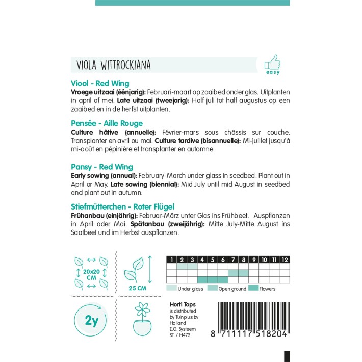 Horti Tops® Viola Wittr. Swiss Giants Yellow With Red