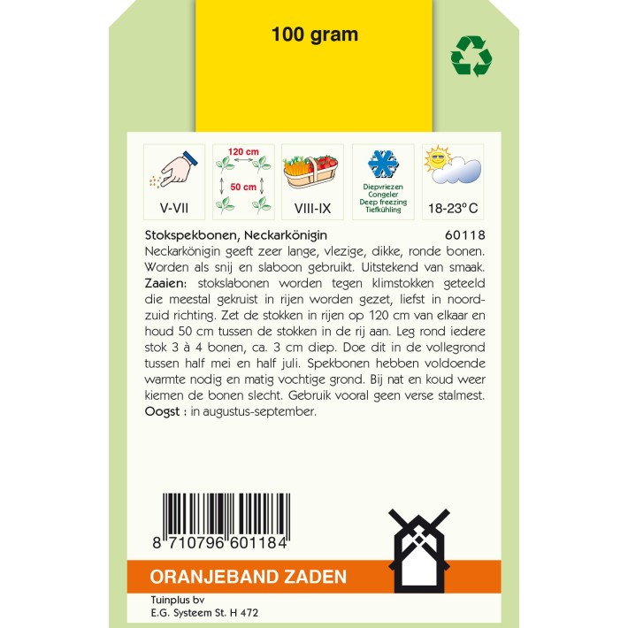 Oranjeband® Haricot à rames Reine du Neckar, 100g