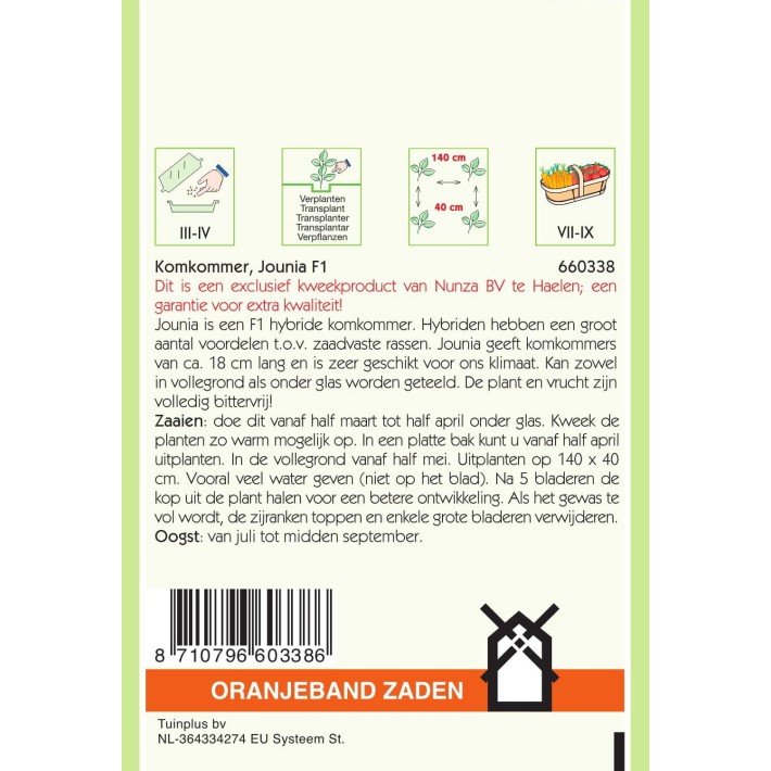 Oranjeband® Concombre Jounia F1
