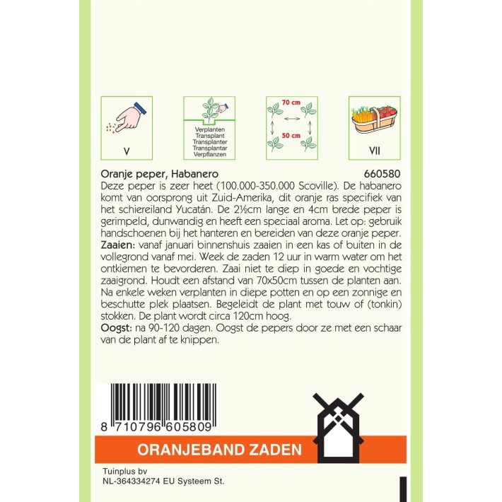 Oranjeband® Piment Habanero (orange)