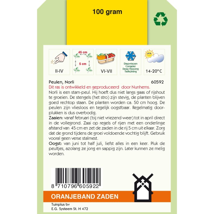 Oranjeband® Pois nain mangetout Norli