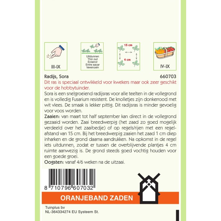 Oranjeband® Radis Sora (vh Arista)