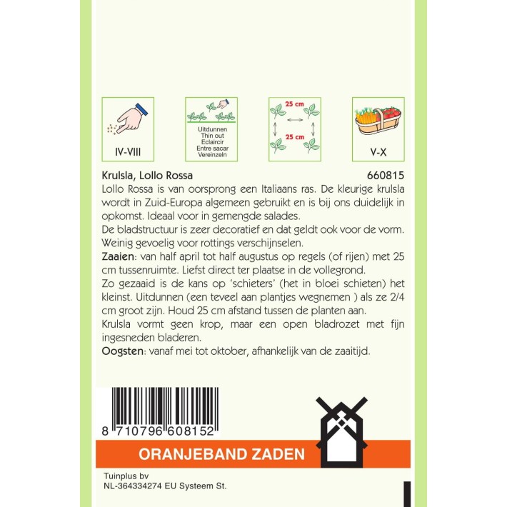Oranjeband® Laitue frisée Lollo Rossa