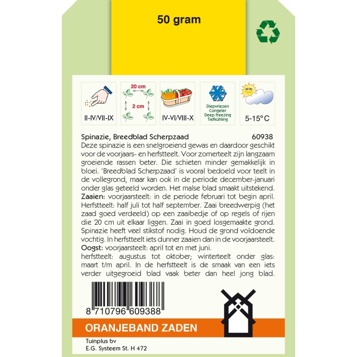 Oranjeband® Epinard Breedblad a graine piquante, 50g