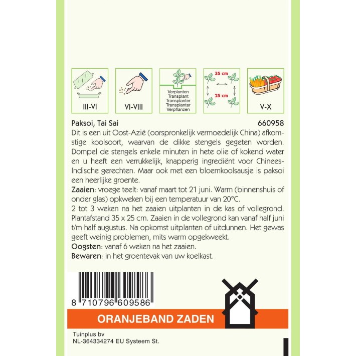 Oranjeband® Taisai Or Japanese Pak Choy