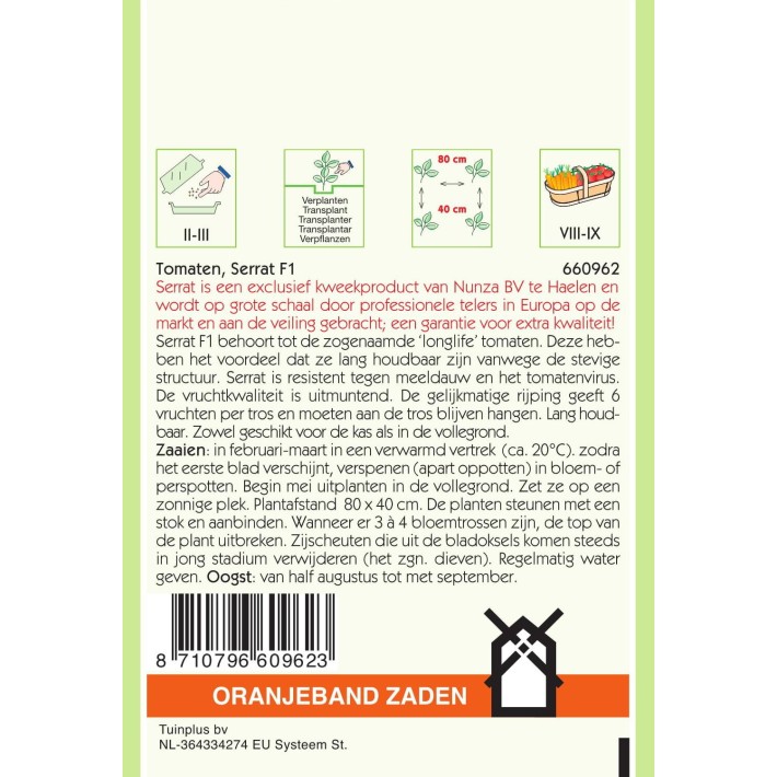 Oranjeband® Tomato Serrat F1