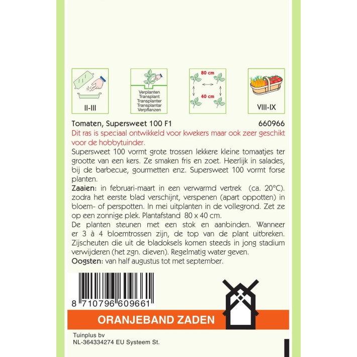 Oranjeband® Tomato (Super)Sweet 100 F1 Hybride