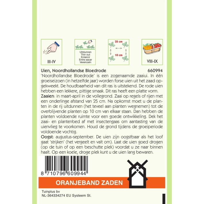 Oranjeband® Onion Noordhollandse Blood Red