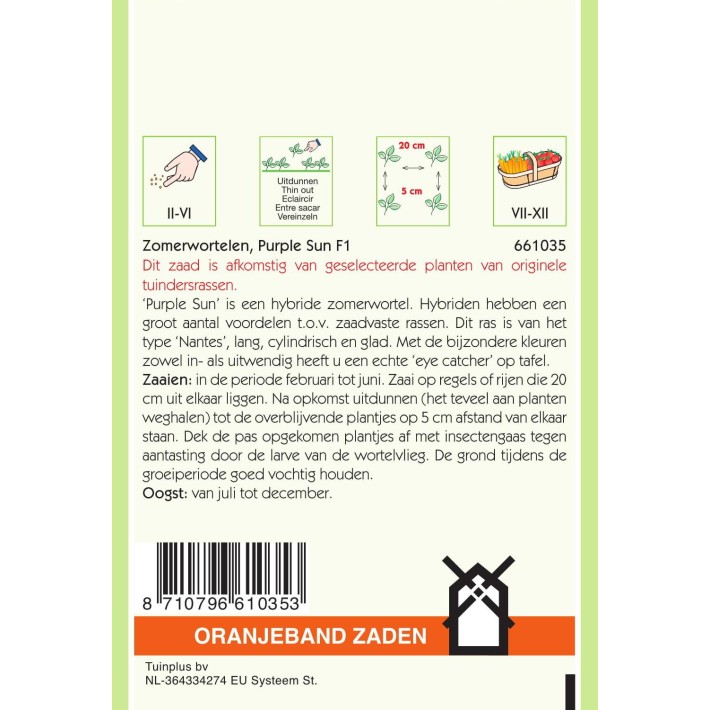 Oranjeband® Carrot Purple Elite F1 Hybrid