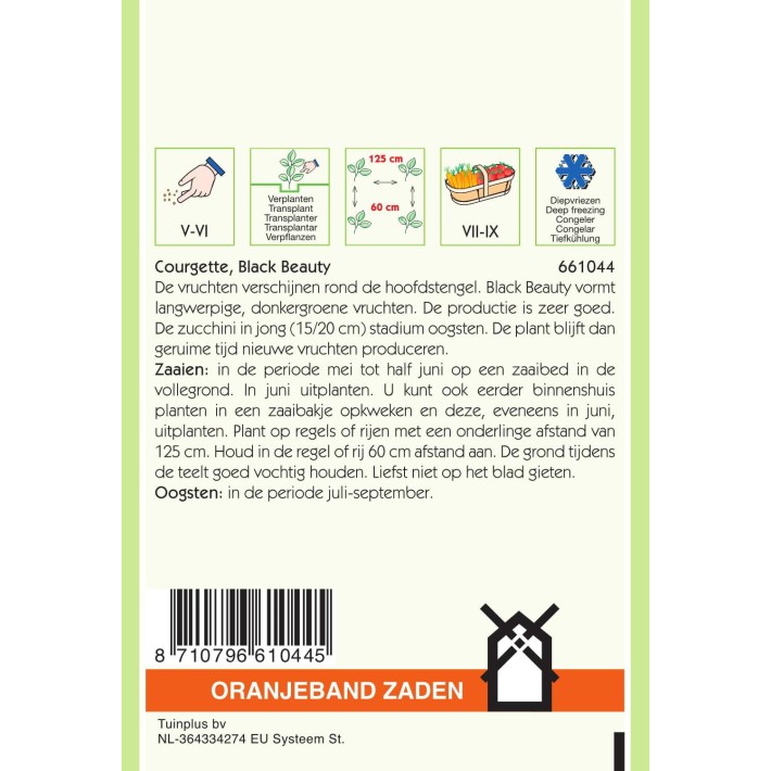 Oranjeband® Courgette Black Beauty (Verte de Milan)