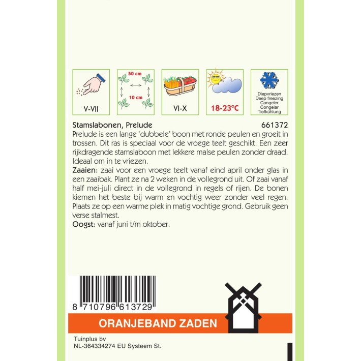 Oranjeband® Dwarf French beans Prelude, 25g