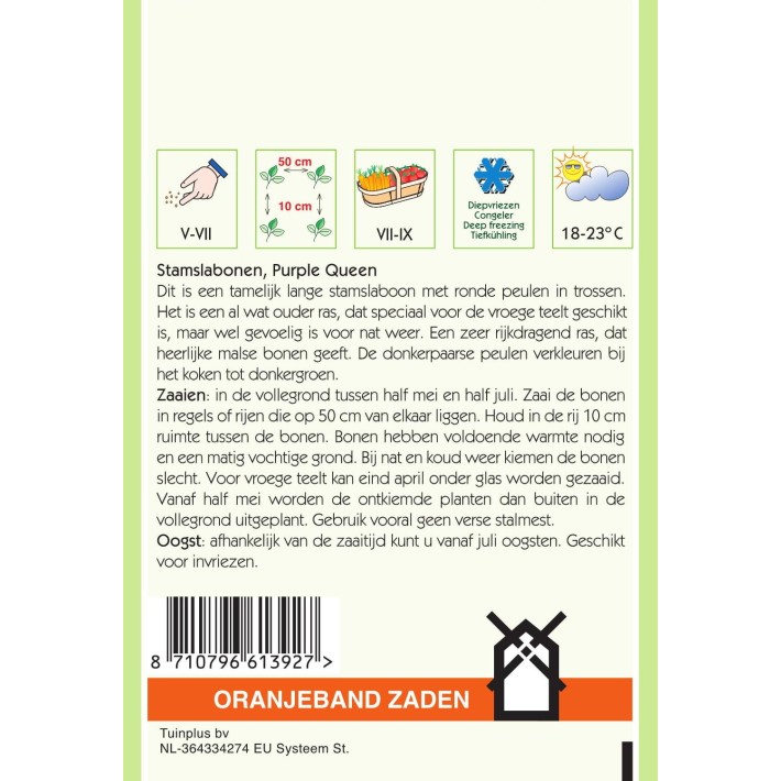 Oranjeband® Bush Beans Purple Queen, 25g