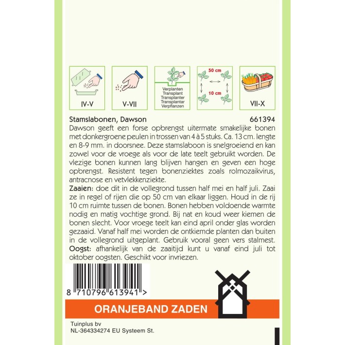 Oranjeband® Bush Beans Dawson, 25g