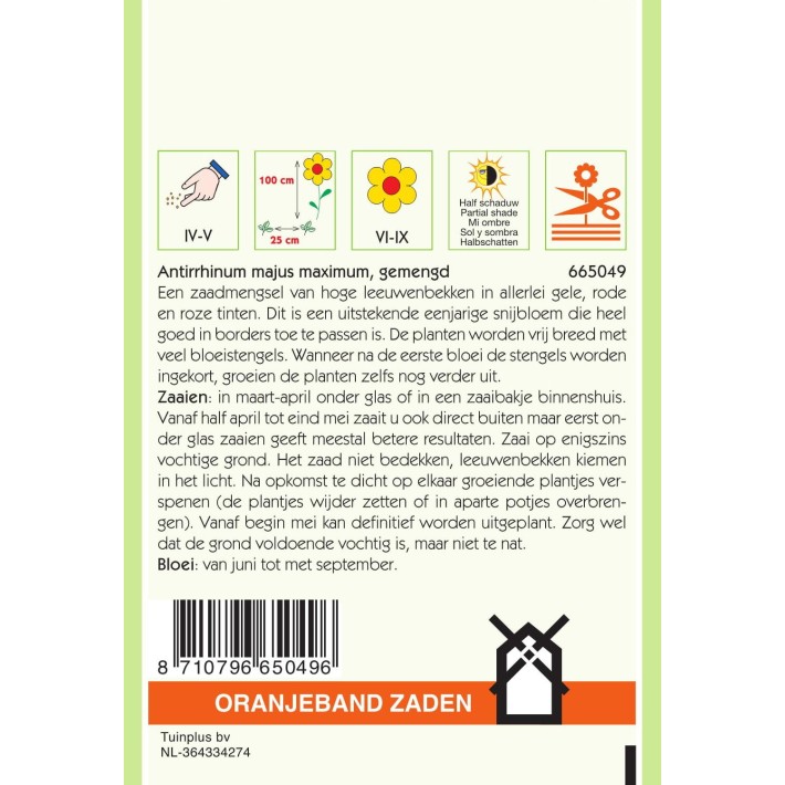 Oranjeband® Antirrhinum Majus Maximum Tall Mixed