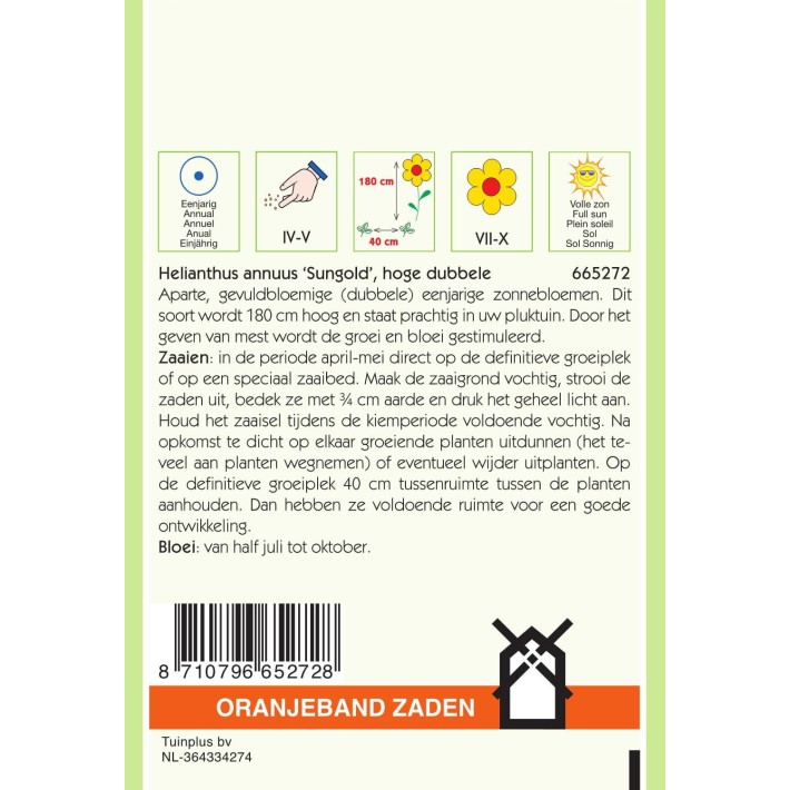 Oranjeband® Soleil Sungold Grand Double Jaune D'Or