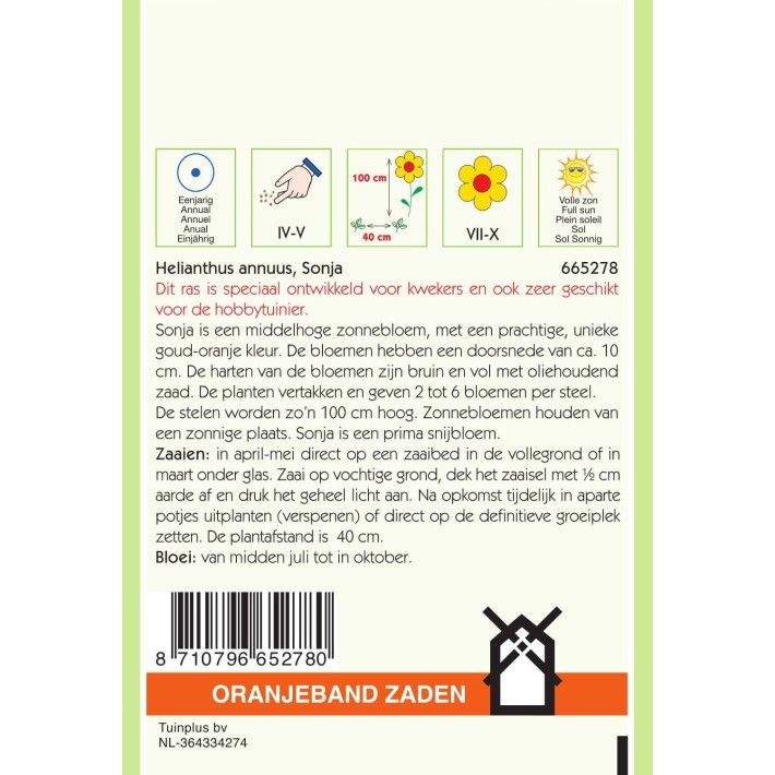 Oranjeband® Helianthus annuus Sonja, Orange