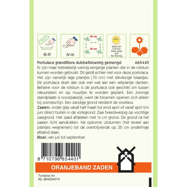 Oranjeband® Portulaca Grandiflora Double Variee