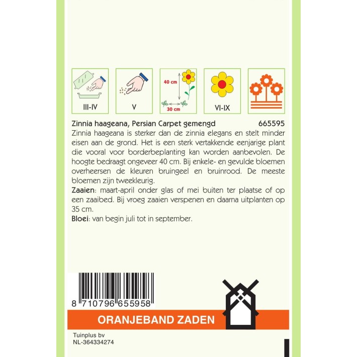Oranjeband® Zinnia Haageana Persian Carpet Mixed