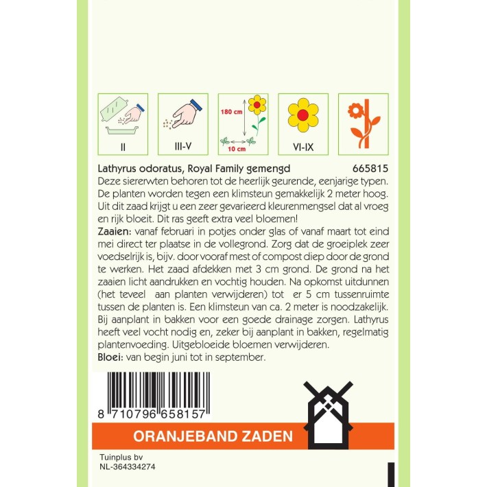 Oranjeband® Lathyrus odoratus Royal Family mixed