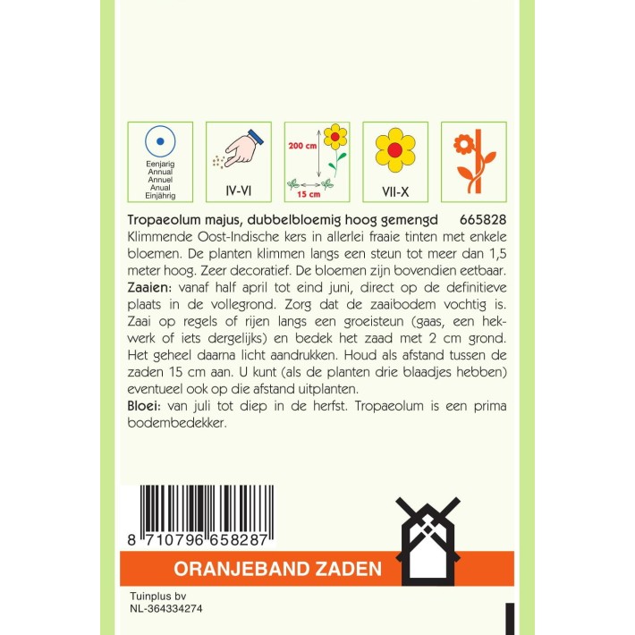 Oranjeband® Tropaeolum Majus Grand Double Varie