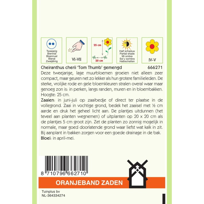 Oranjeband® Cheiranthus Ch. Tom Thumb Mix