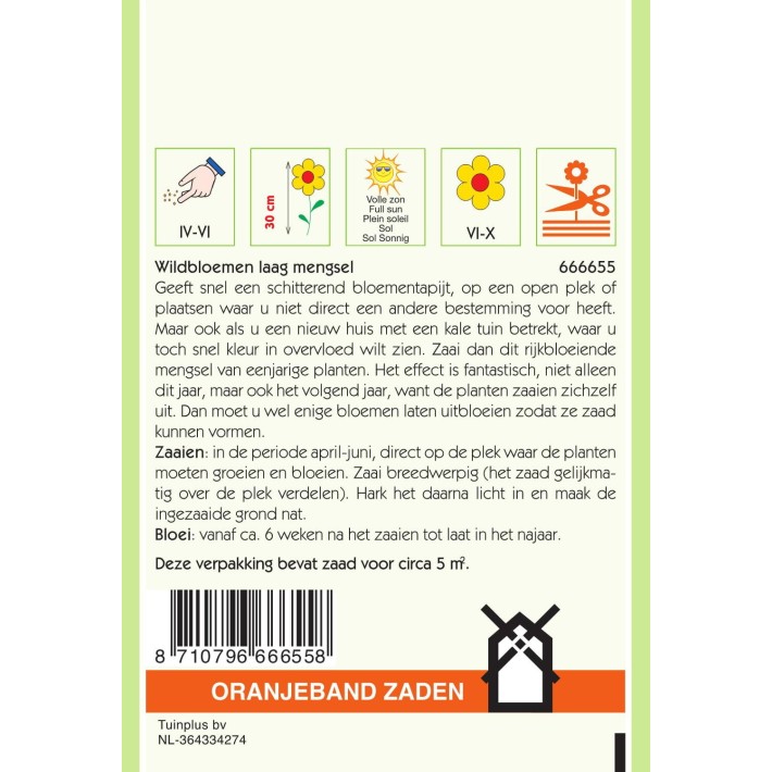 Oranjeband® Wildflowers Dwarf Annuals Mixture