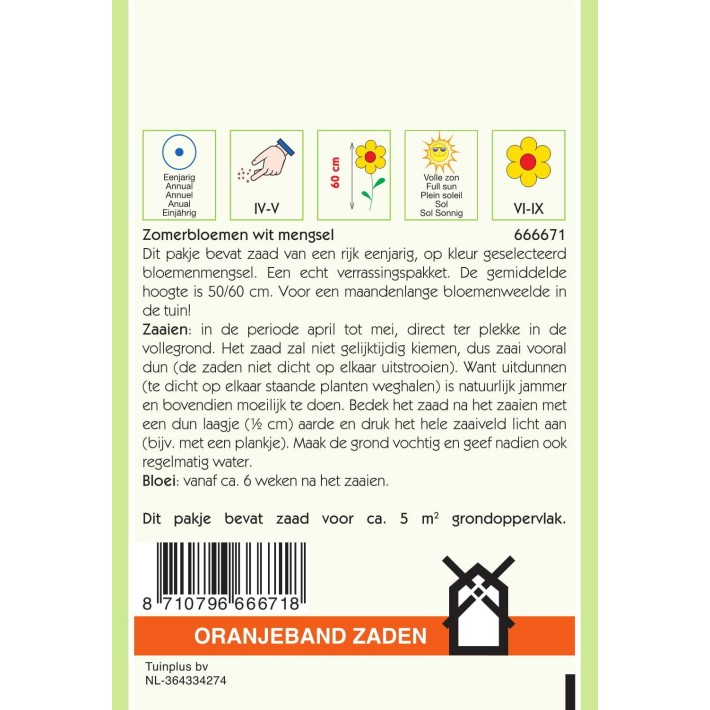 Oranjeband® Summerflowers, Mixture Of White Shades