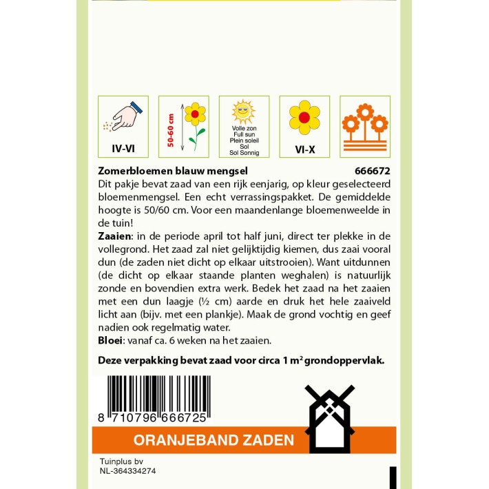 Oranjeband® Summerflowers, mixture of blue shades