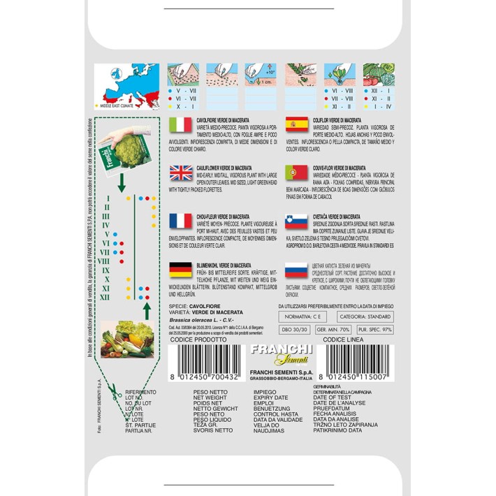 Fr Chou-fleur, Cavolfiore Romanesco Precoce 30/30