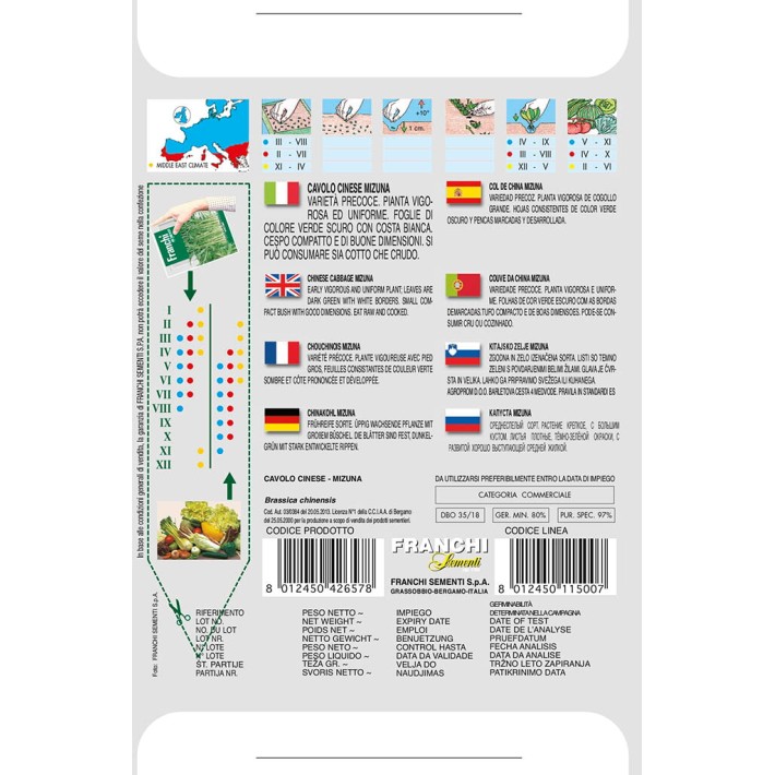 Fr Leaf cabbage, Cavolo Cinese Mizuna 35/18