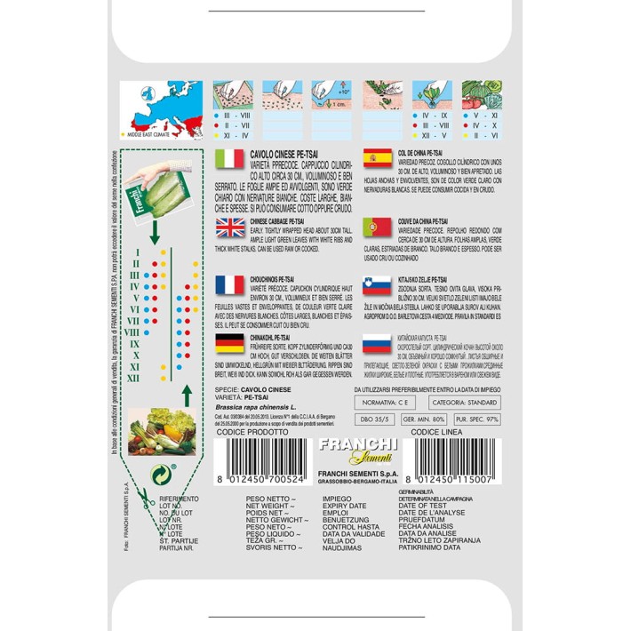 Fr Leaf cabbage, Cavolo Cinese Pe-Tsai 35/5