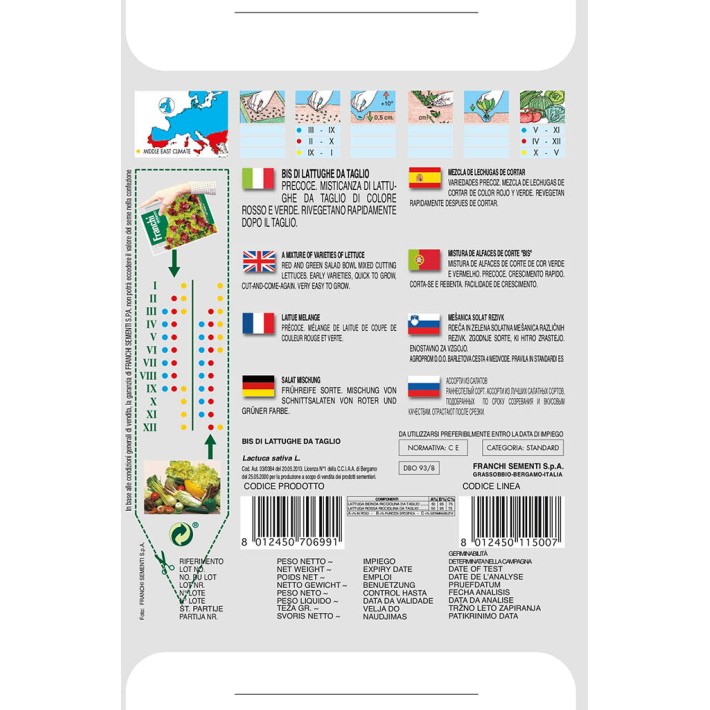 Fr Mixture lettuce, Bis di De Lattughe  da Taglio 93/8