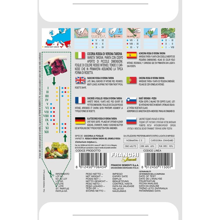 Fr Cichoree, Cicoria Rossa di Verona Tardiva 40/72