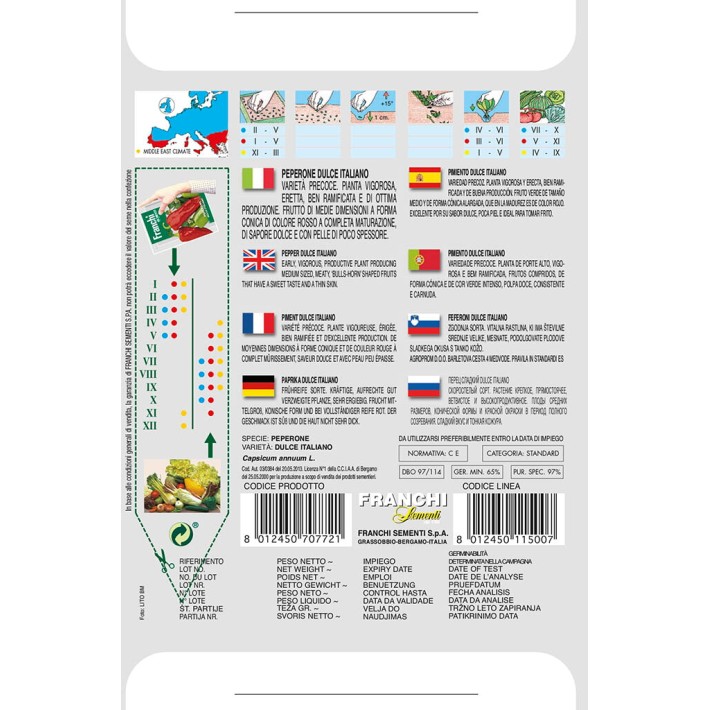 Fr Piment, Peperone Dulce Italiano 97/114
