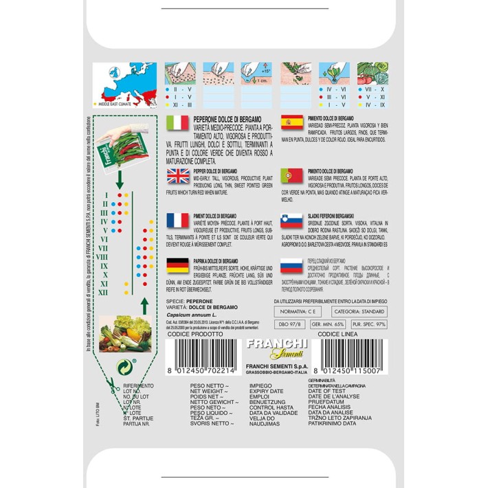 Fr Pepper, Peperone Dolce Di Bergamo 97/8