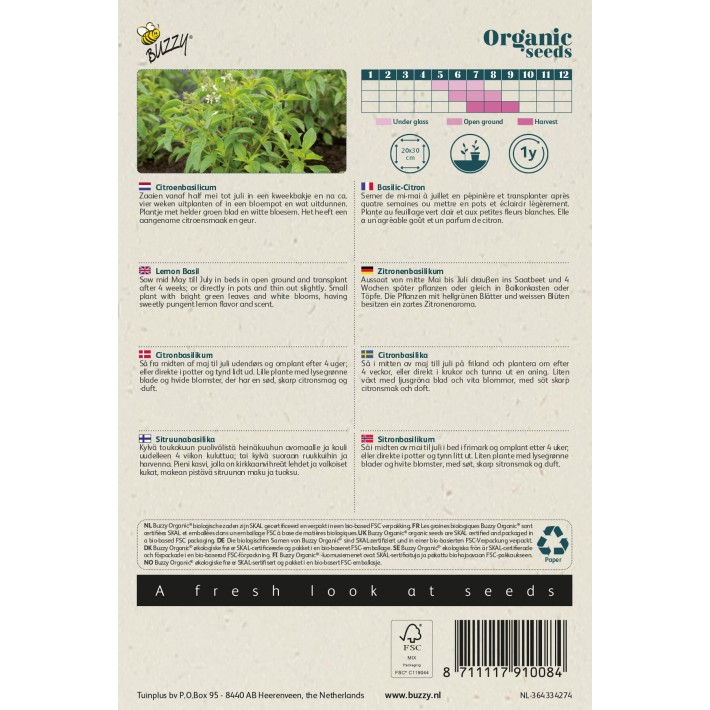 Buzzy® Organic Basilic-Citron (BIO)