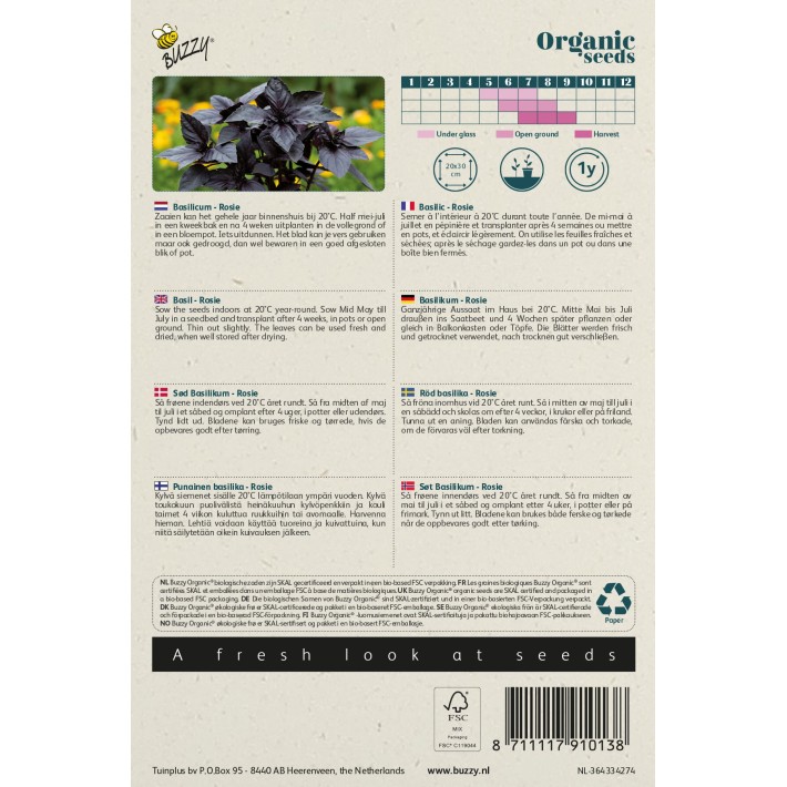 Buzzy® Organic Basilic Rosie(BIO)