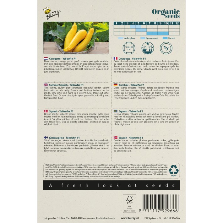 Buzzy® Organic Courgette Yellowfin F1 (BIO)