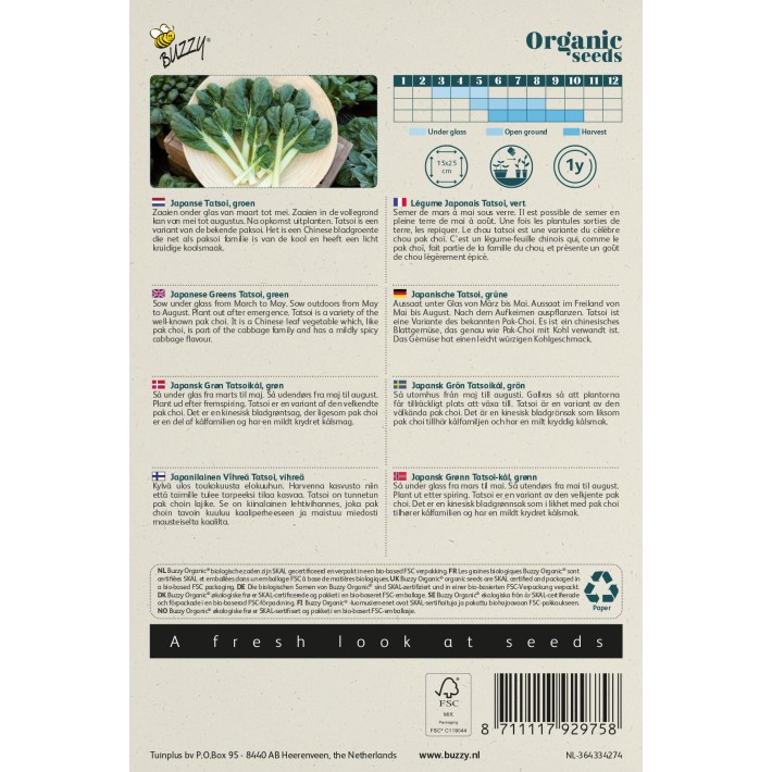 Buzzy® Organic Légume japonais Tatsoi (BIO)