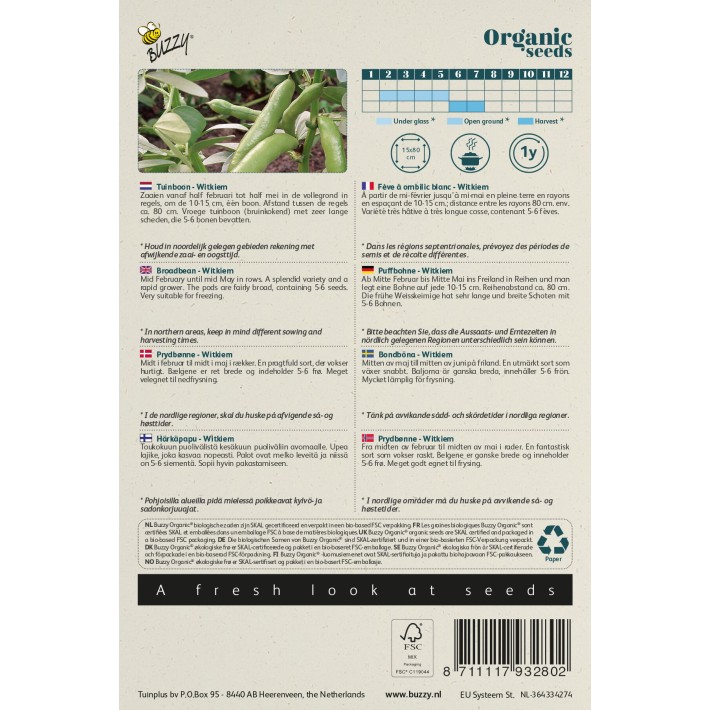Buzzy® Organic à ombilic blanc Witkiem(BIO)