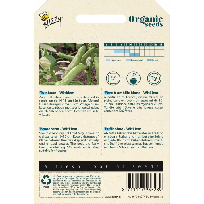 Buzzy® Organic à ombilic blanc Witkiem 50g (BIO)