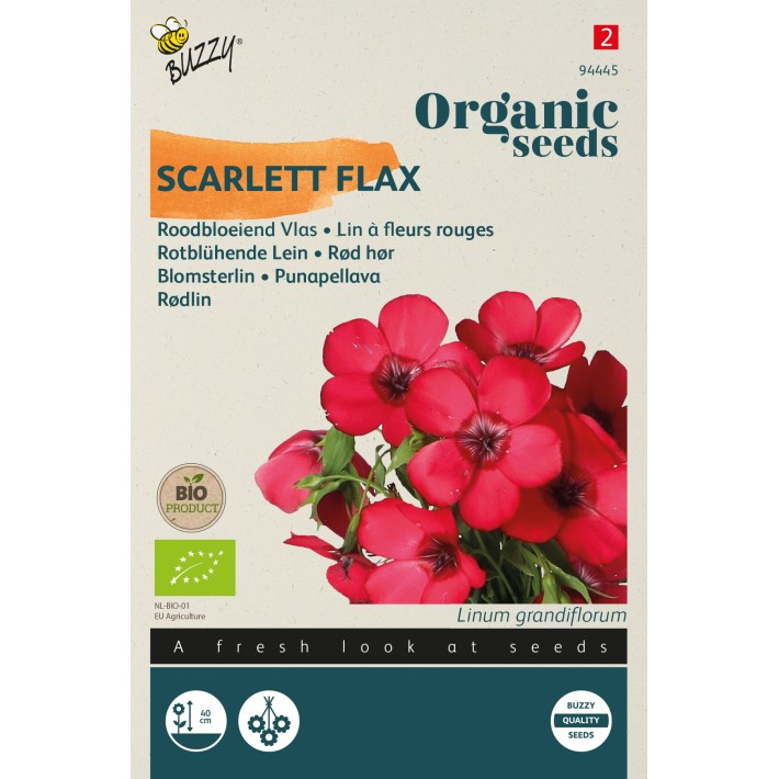 Buzzy® Organic Lin à fleurs rouges (BIO)