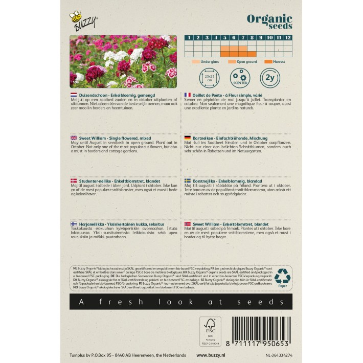 Buzzy® Organic Oeillet de Poète à Fleur simple, varié (BIO)