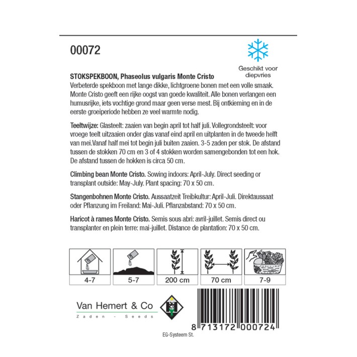 Stokspekboon Neckarkönigin, 30 gr.