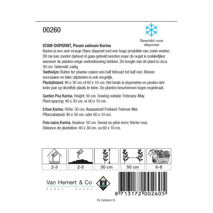 Stam-doperwt Karina, 50 gr.