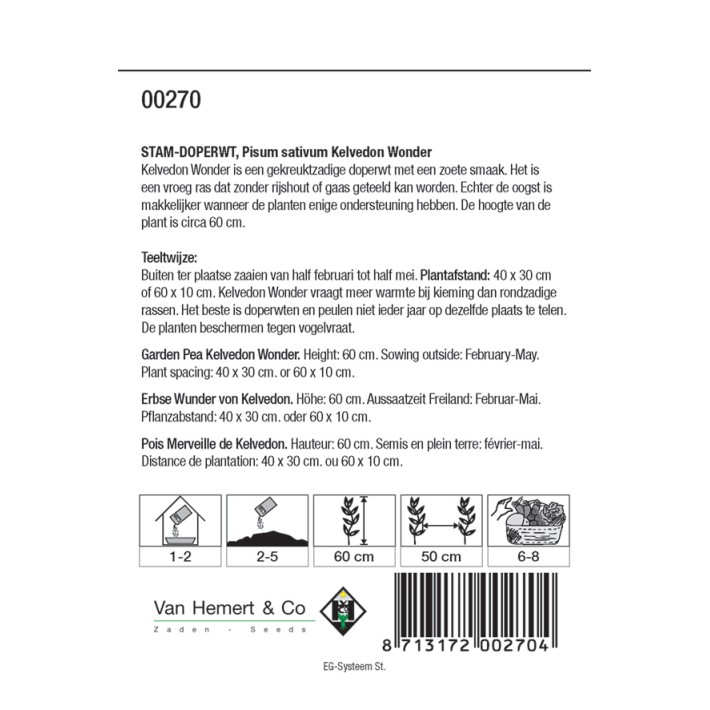 Stam-doperwt Kel. Wonder, 50 gr.