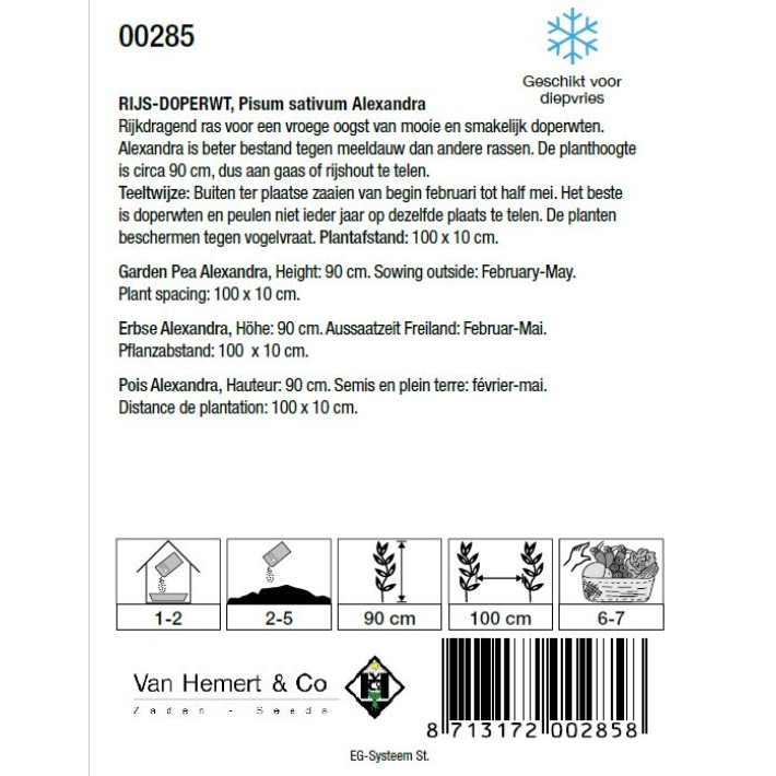 Rijsdoperwt Alexandra, 50 gr.