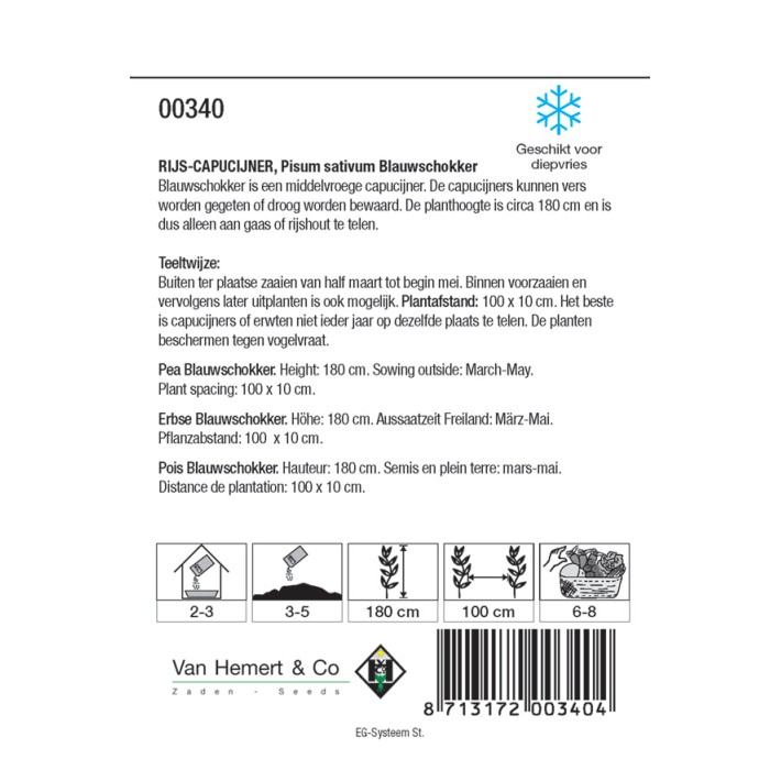 Rijscapucijner Blauwschokker, 50 gr.